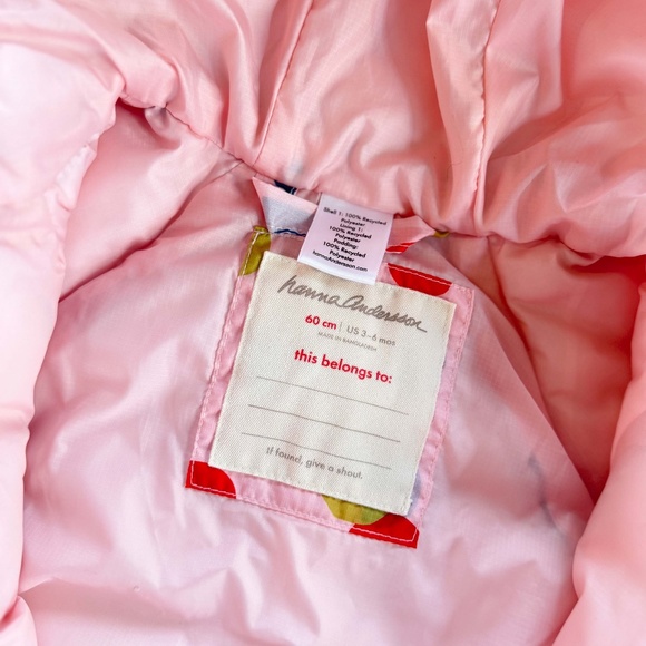 Hanna Andersson Polka Dot One Piece Poly Insulated Full Zip Snowsuit Pink 3-6m - Picture 7 of 15